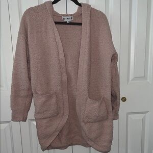 KIKIT Women's Cozy Pink Cardigan Sweater
